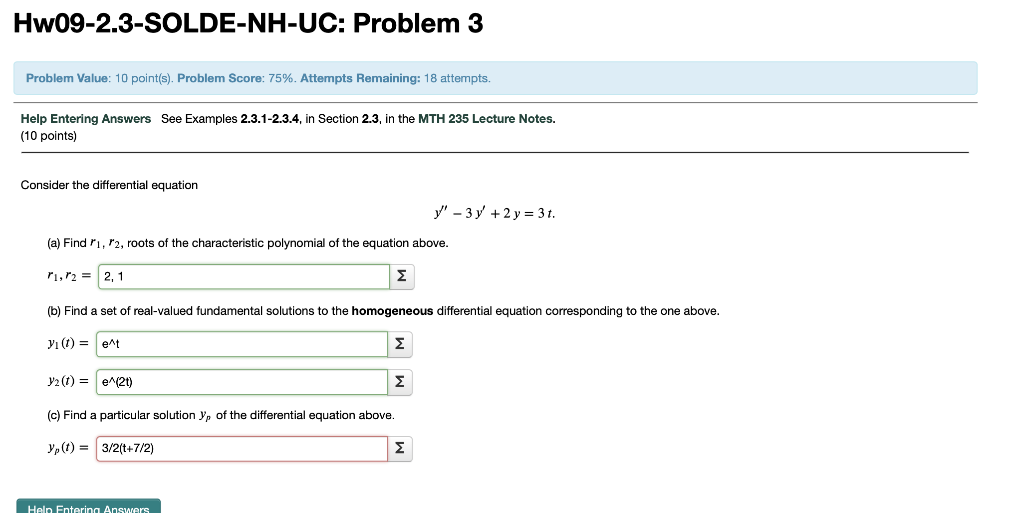 Solved Hw09-2.3-SOLDE-NH-UC: Problem 3 Problem Value: 10 | Chegg.com