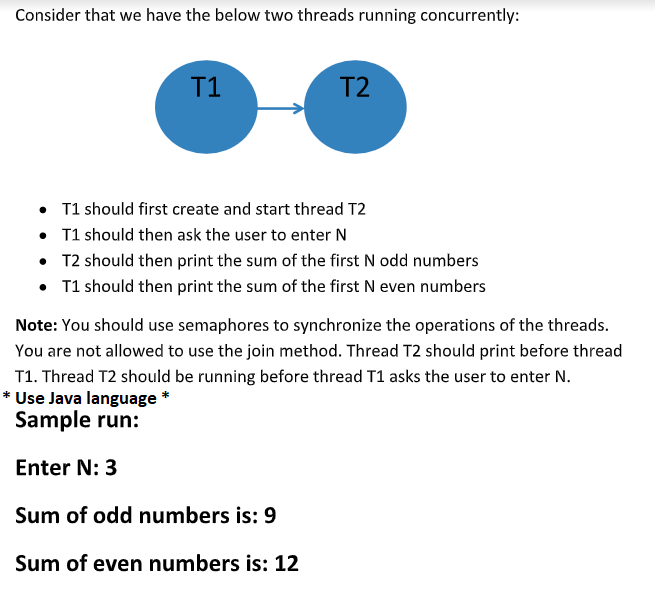 Solved Consider that we have the below two threads running | Chegg.com