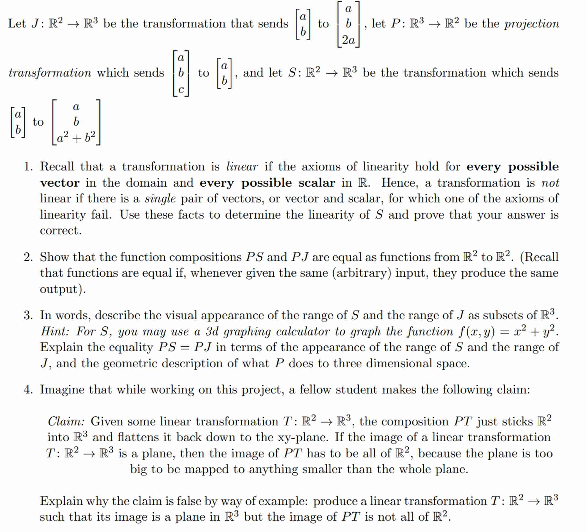 Linear algebra. q 3, 4 ﻿please | Chegg.com