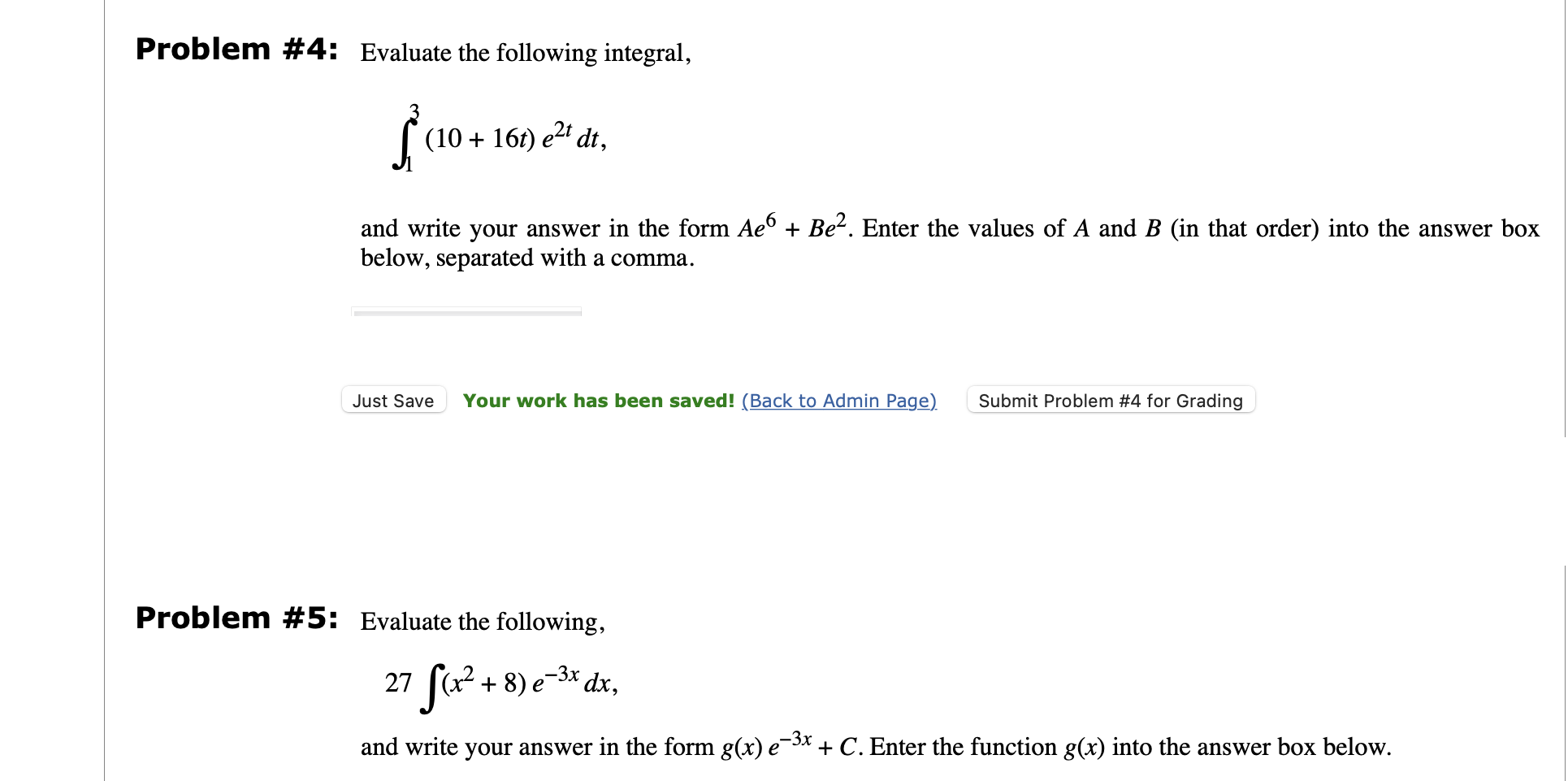 Solved Problem #4: Evaluate The Following Integral, (10 + | Chegg.com