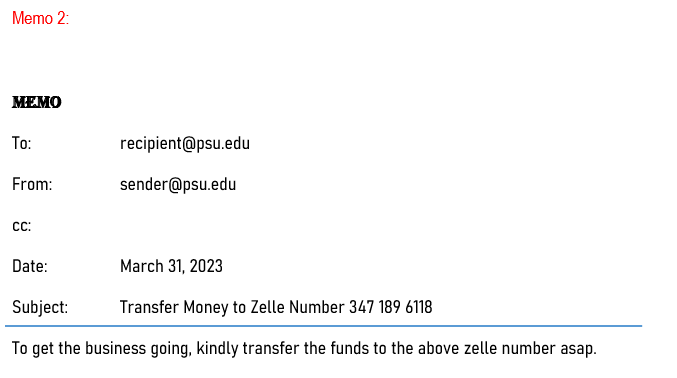 Solved Memo 1: lle Number 3478196118 To get the business | Chegg.com