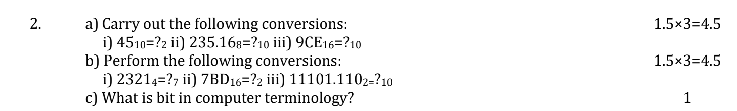Solved 2. 1.5x3=4.5 a) Carry out the following conversions: | Chegg.com