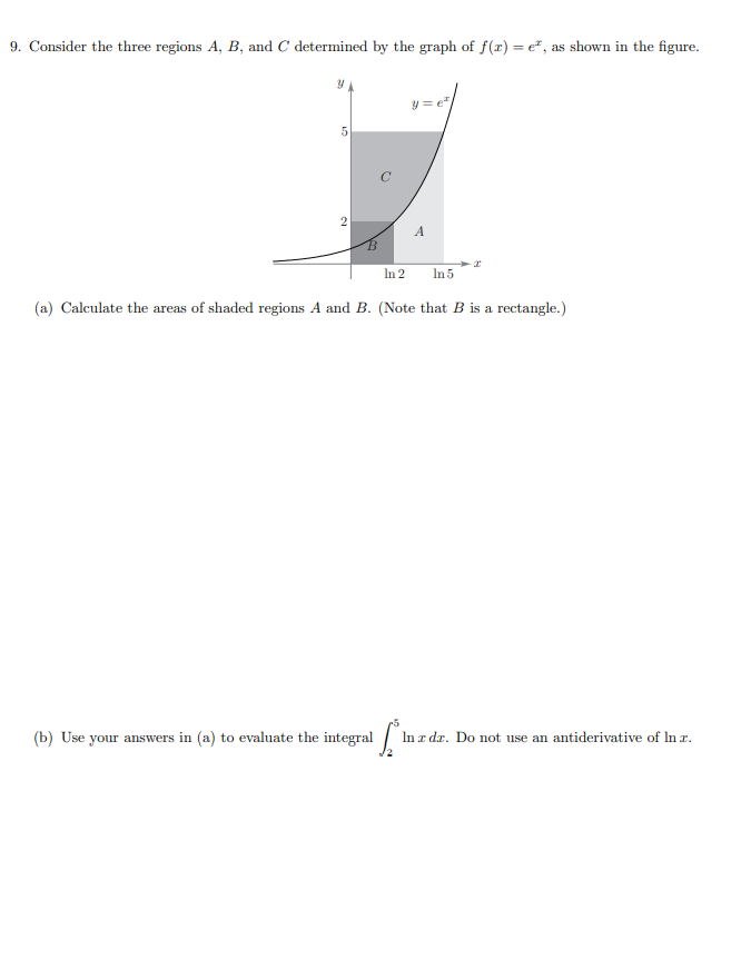 Solved 9. Consider the three regions A,B, and C determined | Chegg.com