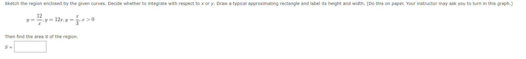 y = 12 - 3x