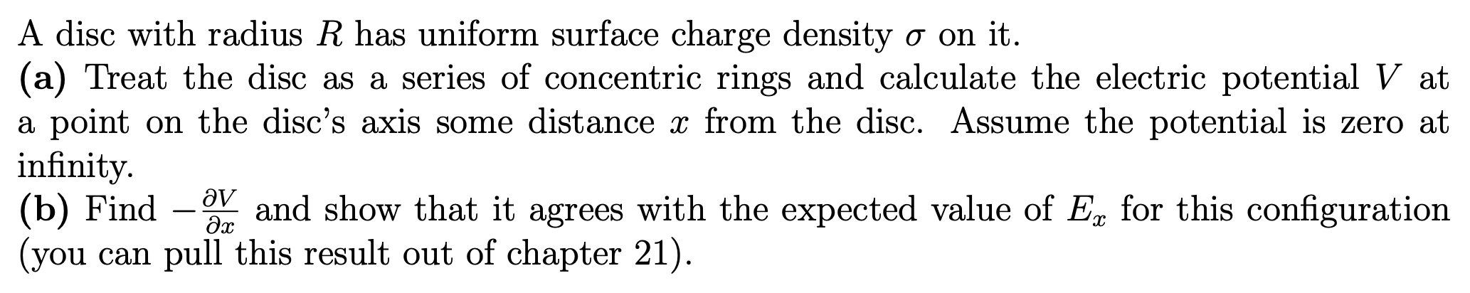 Solved A disc with radius R has uniform surface charge | Chegg.com