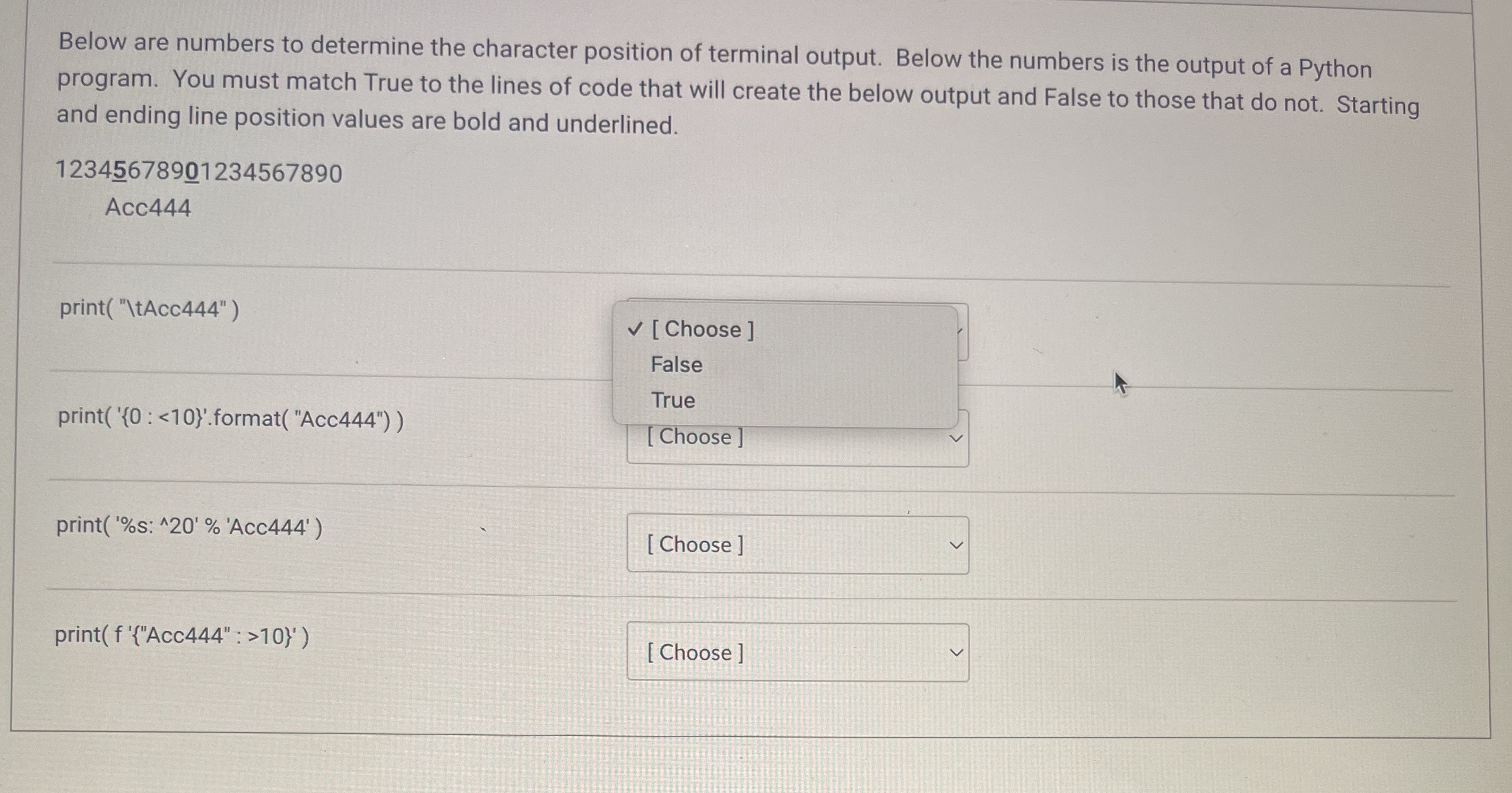 Solved Below are numbers to determine the character position | Chegg.com