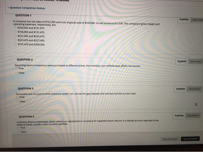 Solved Question Completion Status: QUESTION 1 points Save | Chegg.com