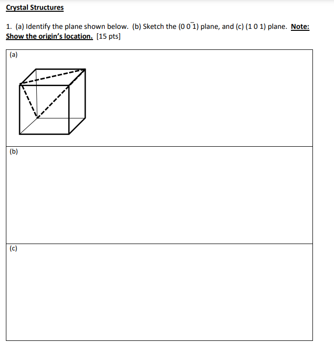 Solved 1. (a) Identify The Plane Shown Below. (b) Sketch The | Chegg.com