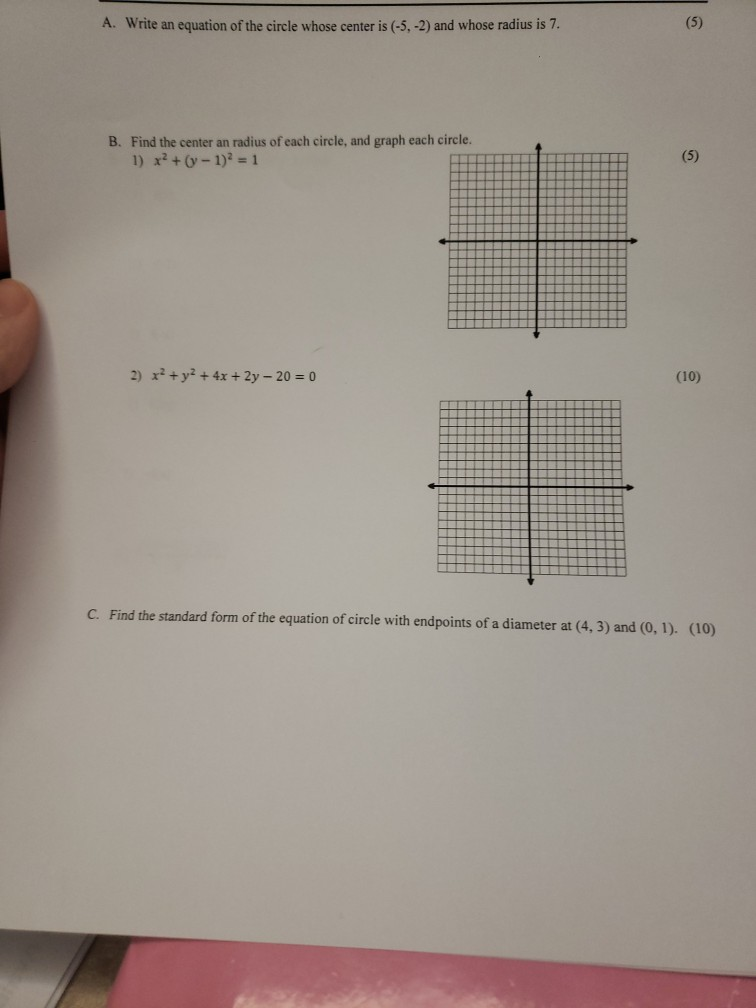 find the center and radius of a circle whose equation is