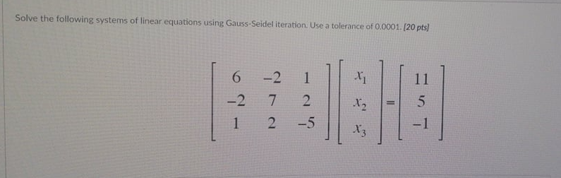 Solved Solve the following systems of linear equations using | Chegg.com