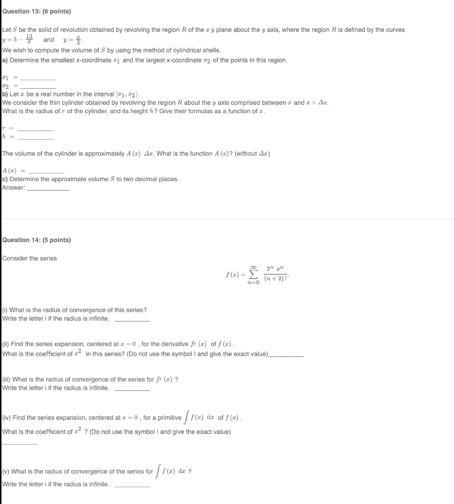 Solved Question 13: (6 points) Let S be the solid of | Chegg.com