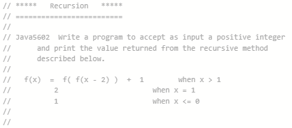 Solved **** Recursion *** // Java5602 Write a program to | Chegg.com