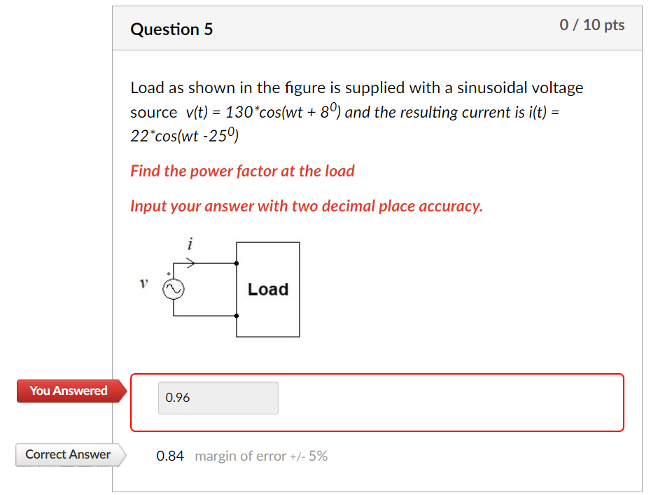 Solved Question 5\\nLoad as shown in the figure is supplied | Chegg.com