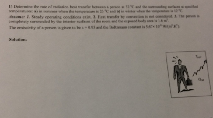 Solved 1) Determine the rate of radiation heat transfer | Chegg.com