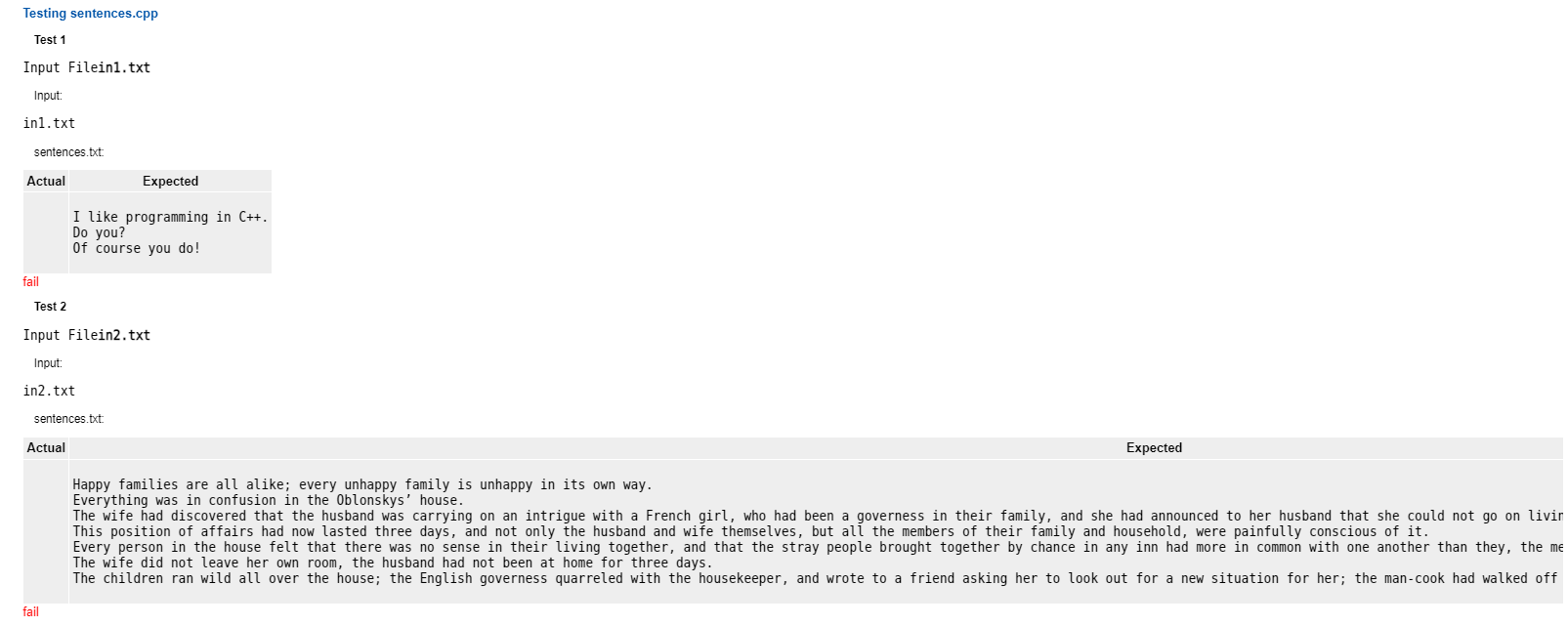 Solved Please help make changes to my code in sentences.cpp. | Chegg.com