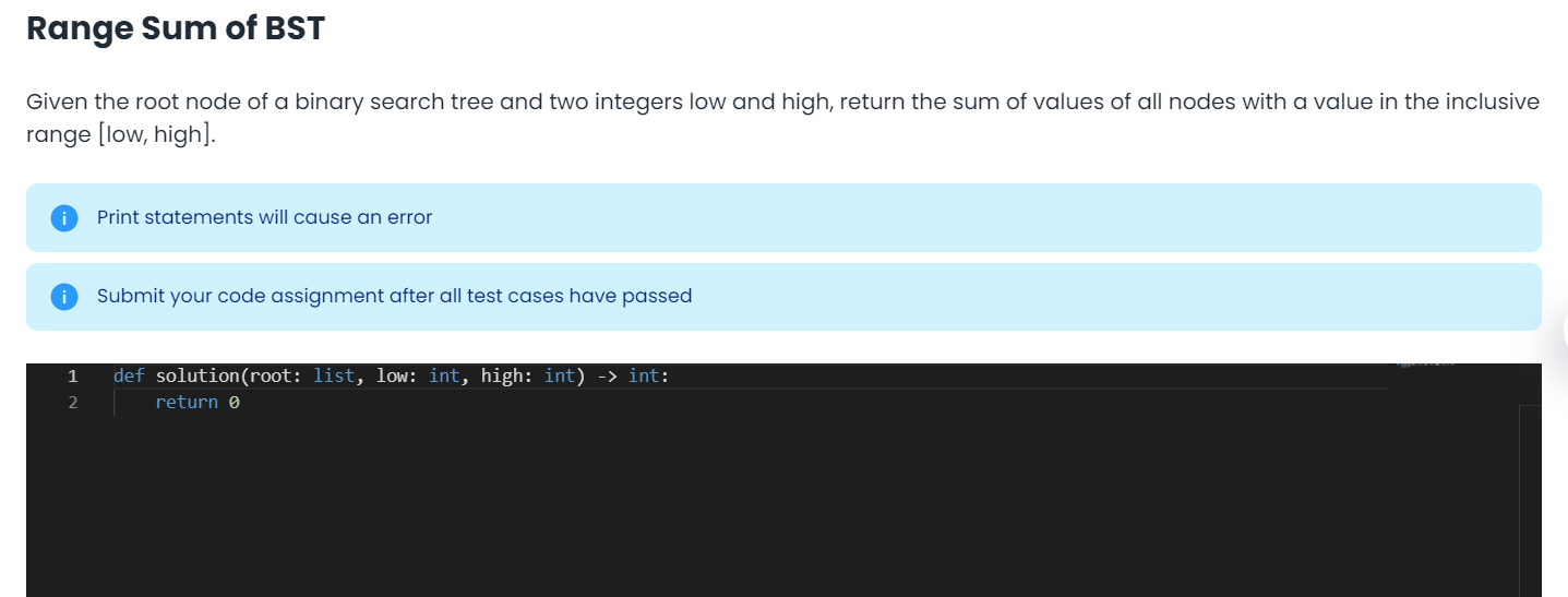 Solved Given the root node of a binary search tree and two | Chegg.com