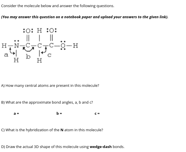 Solved Consider the molecule below and answer the following | Chegg.com