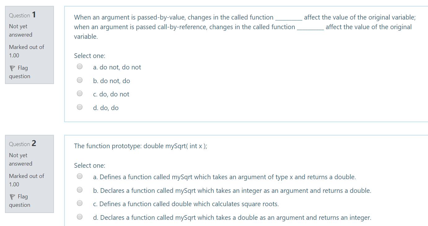 Solved Question 1 When an argument is passed-by-value, | Chegg.com