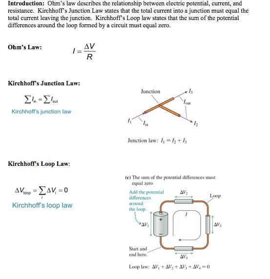 Solved Introduction Ohm's law describes the relationship
