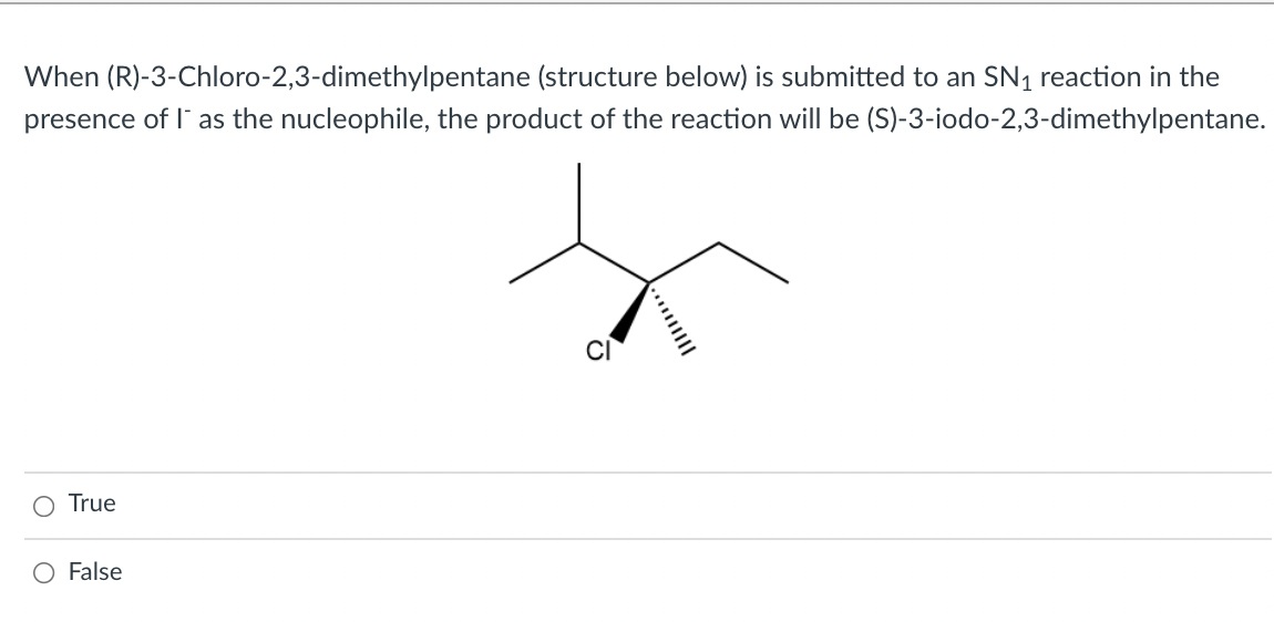 Solved When (R)3Chloro2,3dimethylpentane (structure