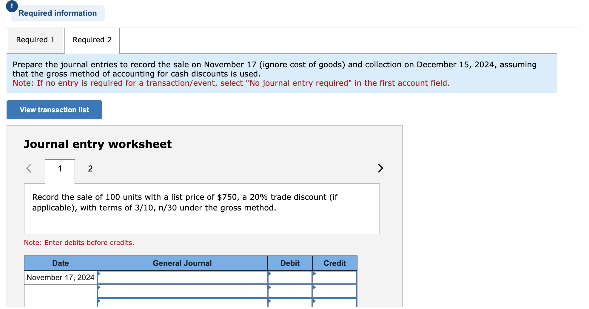 Solved required information exercise 7 5 algo trade and chegg