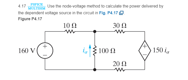 Solved 4.17 MUSPISEM Use the node-voltage method to | Chegg.com