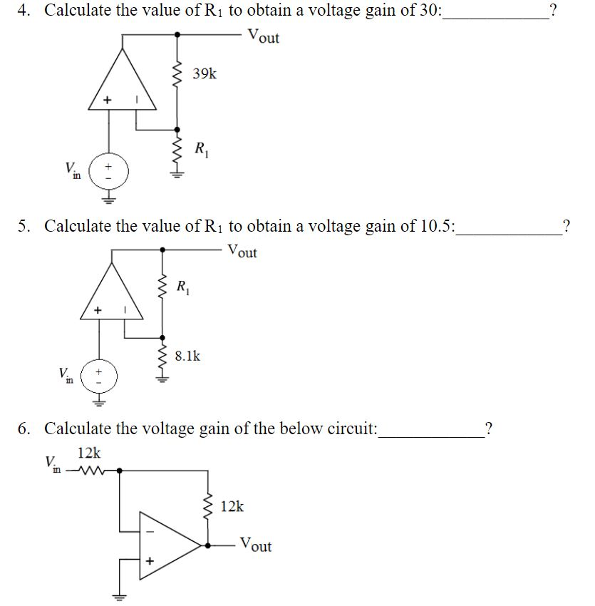 Solved 4. Calculate the value of R1 to obtain a voltage gain | Chegg.com