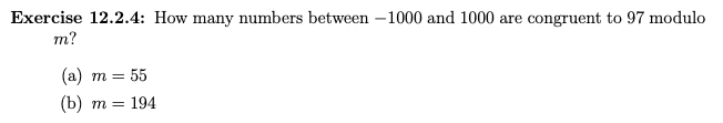 Solved Exercise 12.2.4: How many numbers between - 1000 and | Chegg.com