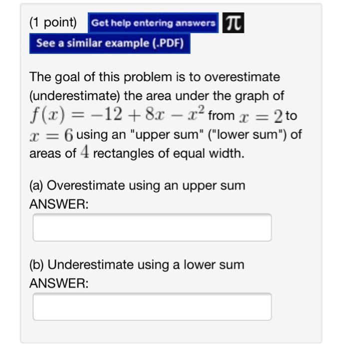 Solved (1 point) Get help entering answers See a similar | Chegg.com