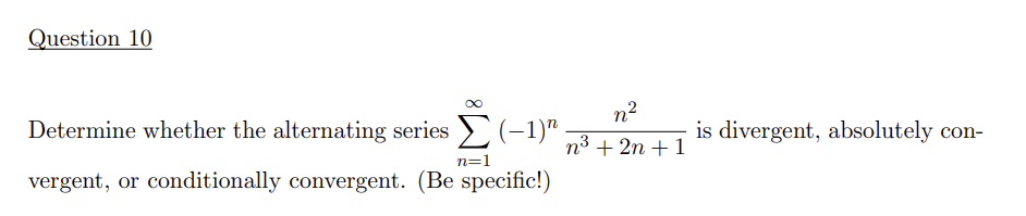 Solved Determine whether the alternating series | Chegg.com