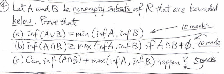 Solved 10 Marks 4 Let A And B Be Nonempty Subsets Of R That | Chegg.com