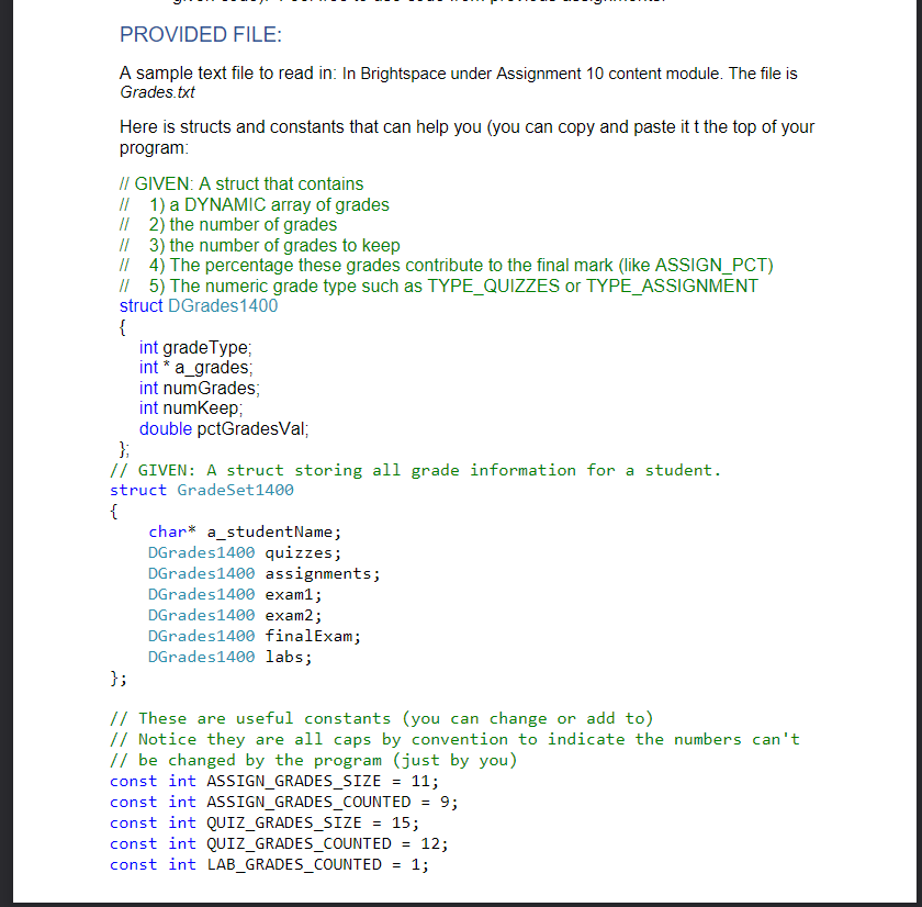 Solved PROVIDED FILE: A sample text file to read in: In | Chegg.com