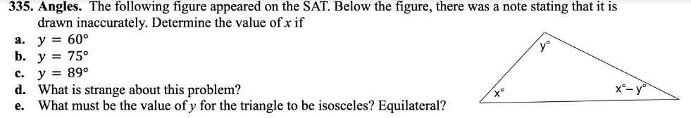 Solved 335. Angles. The following figure appeared on the | Chegg.com