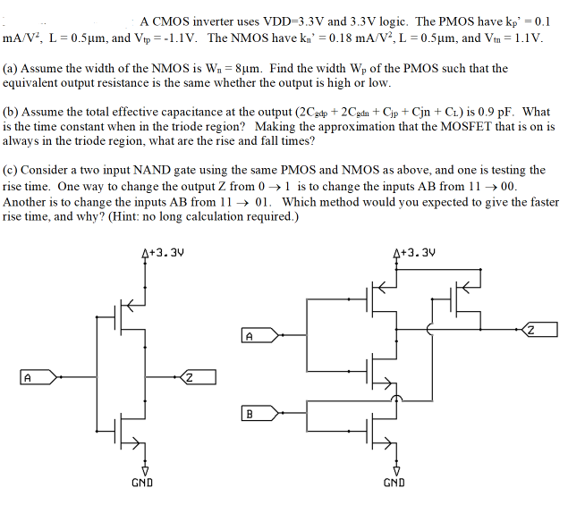 A Cmos Inverter Uses Vdd 3 3v And 3 3v Logic The