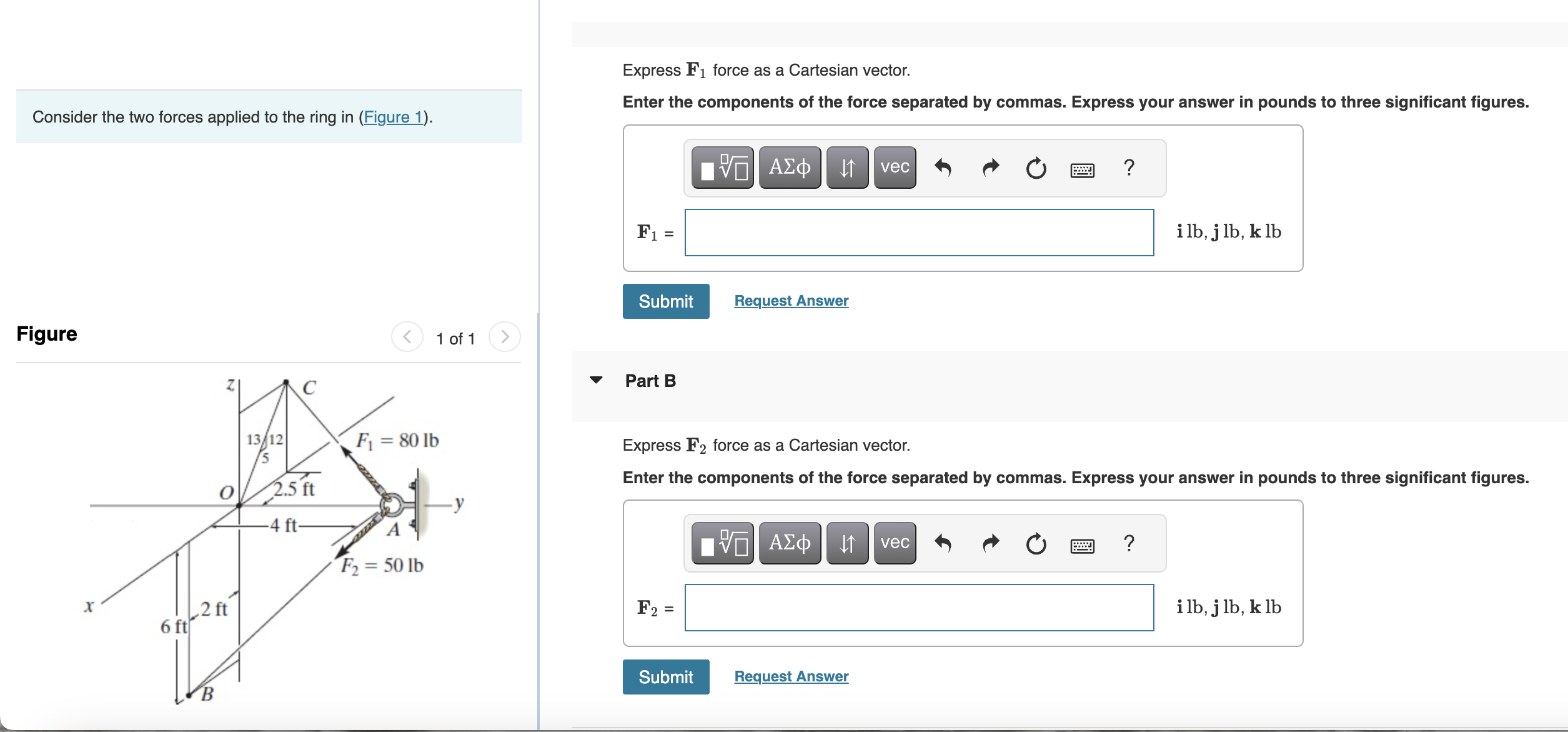 Solved Express F1 force as a Cartesian vector. Consider the | Chegg.com