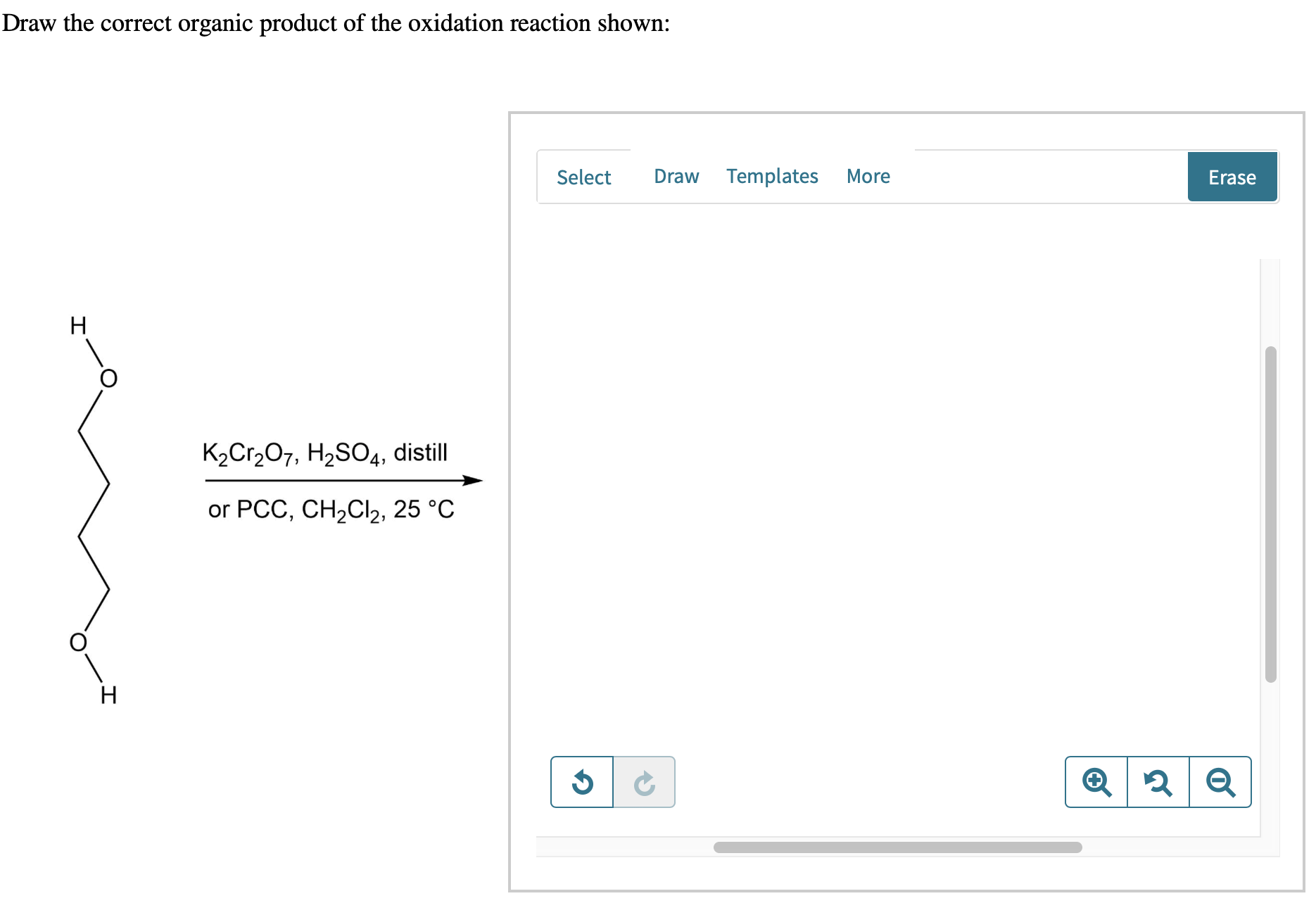 Solved Draw the correct organic product of the oxidation