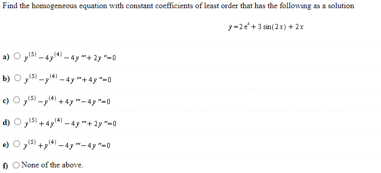 Solved Find the homogeneous equation with constant | Chegg.com