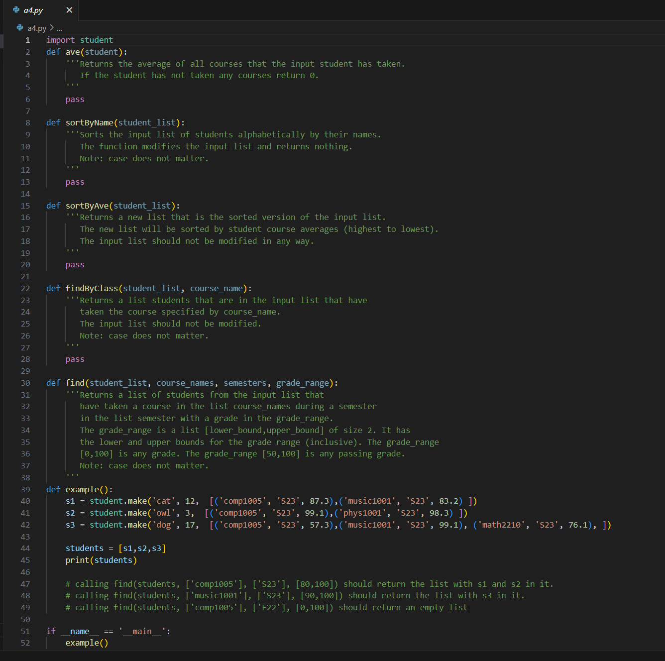 Solved Consider the Student class in the provided student.py | Chegg.com