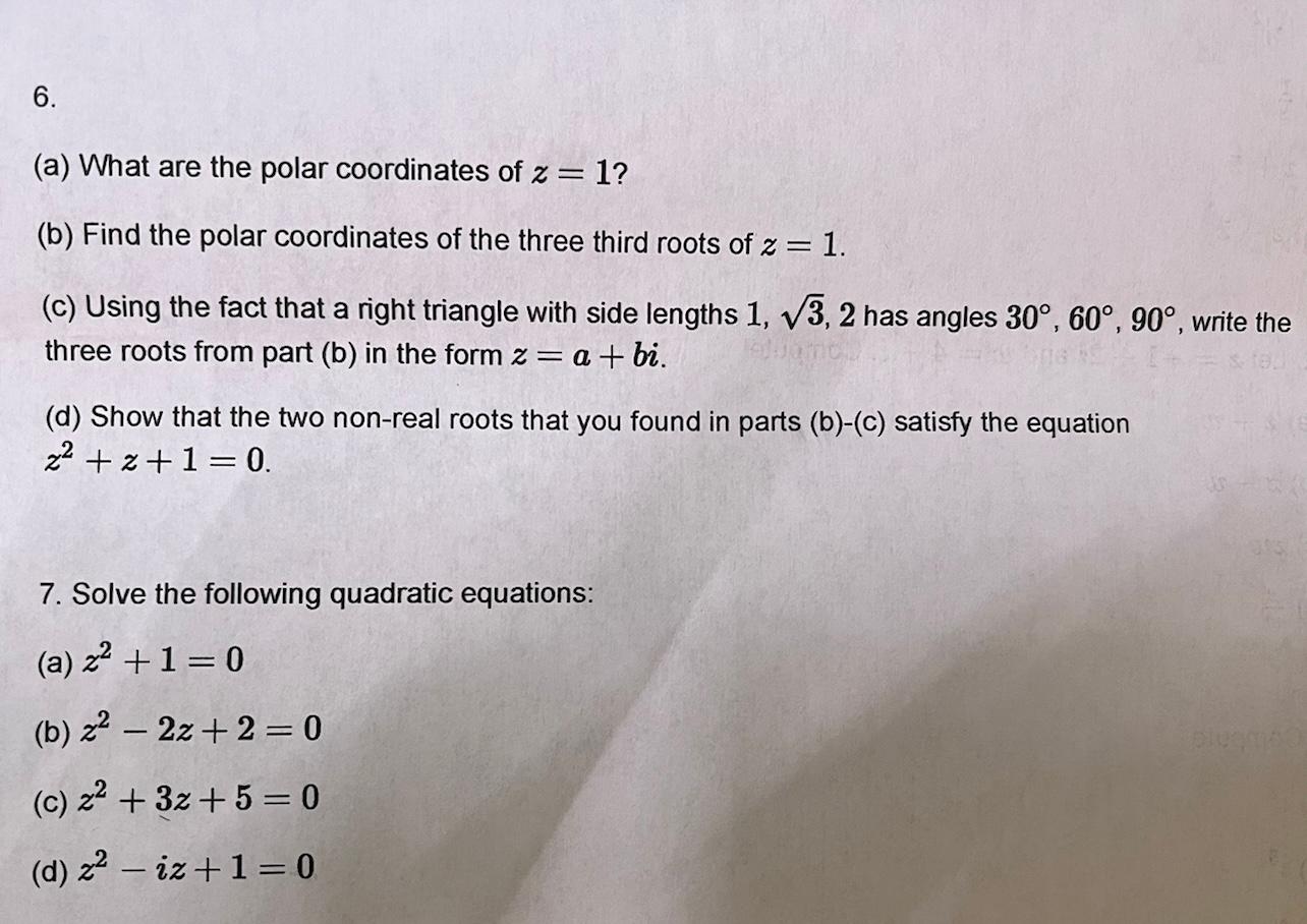 Solved 6. (a) What Are The Polar Coordinates Of 2 = 1? (b) | Chegg.com