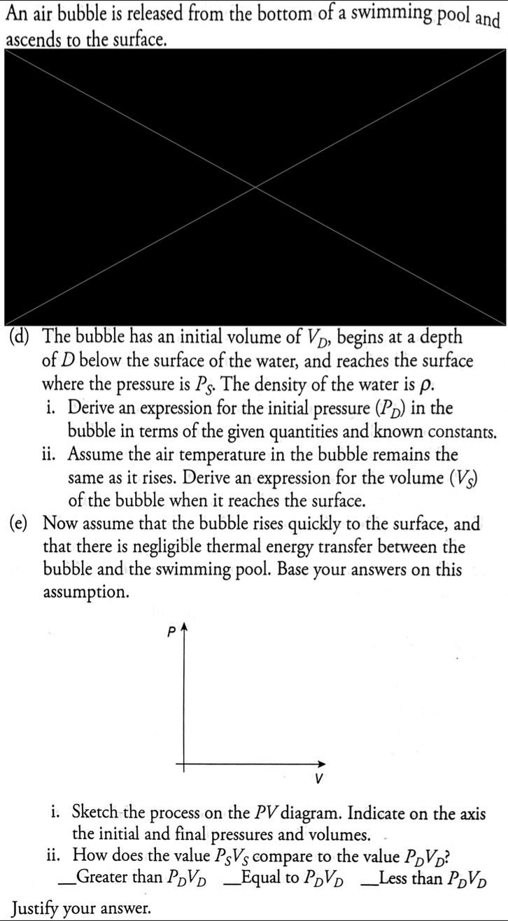 Solved An air bubble is released from the bottom of a | Chegg.com