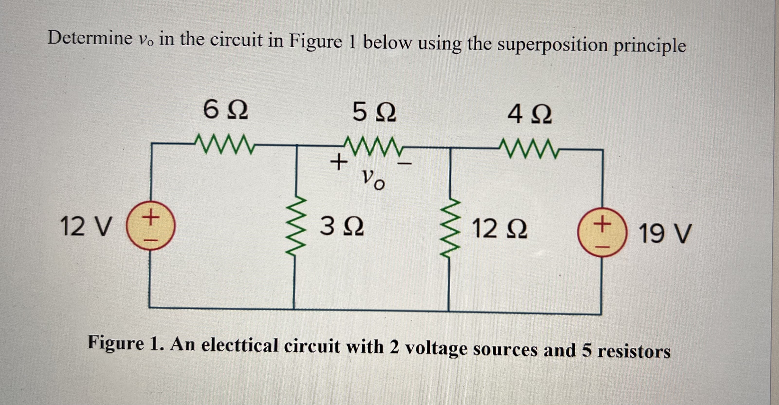 Solved Determine vo in the circuit in Figure 1 below using | Chegg.com
