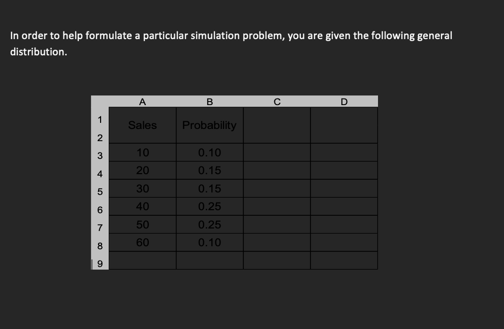 Solved In order to help formulate a particular simulation | Chegg.com