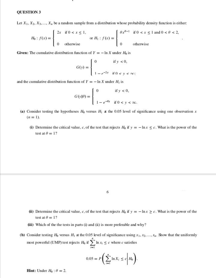 Solved Let X1,X2,X3,…,Xn be a random sample from a | Chegg.com