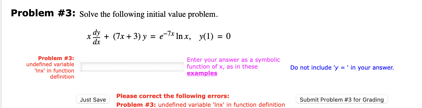 Solved Problem #3: Solve the following initial value | Chegg.com