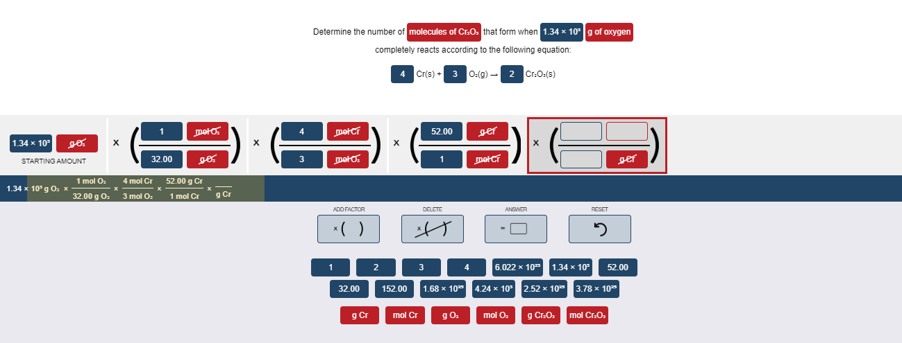 Determine The Number Of Molecules Of Cr2o3 That Form Chegg Com