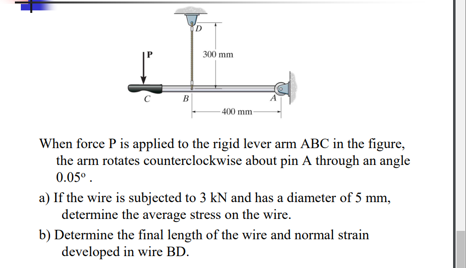 Solved When Force P Is Applied To The Rigid Lever Arm ABC In | Chegg.com