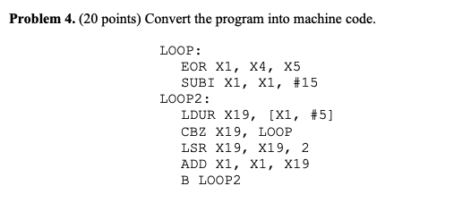 Solved Problem 4. ( 20 points) Convert the program into | Chegg.com