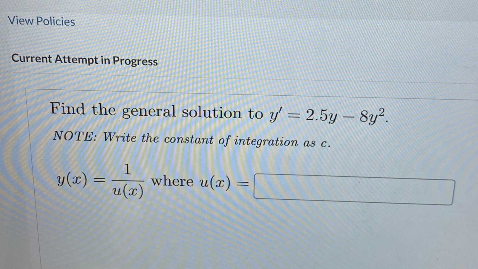 Solved Current Attempt In Progress Find The General Solution | Chegg.com