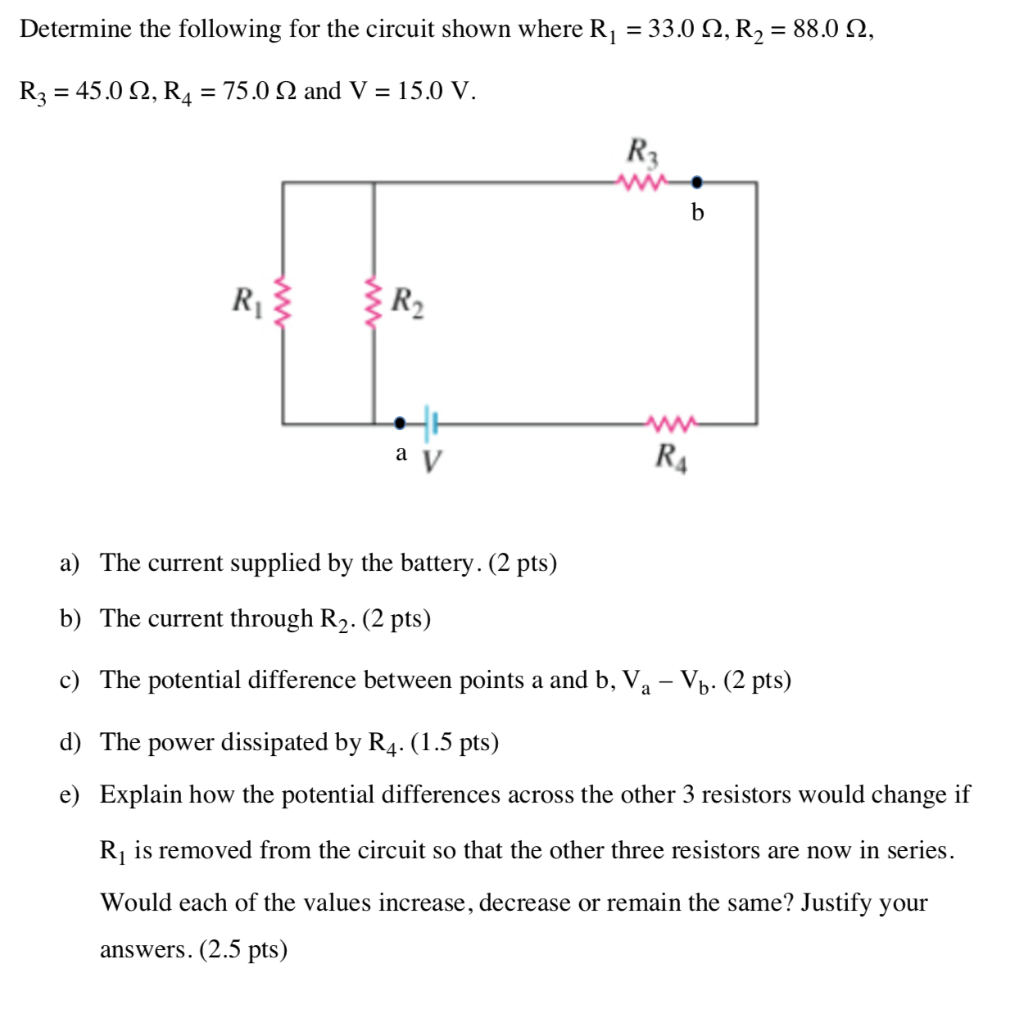 Solved Determine the following for the circuit shown where | Chegg.com