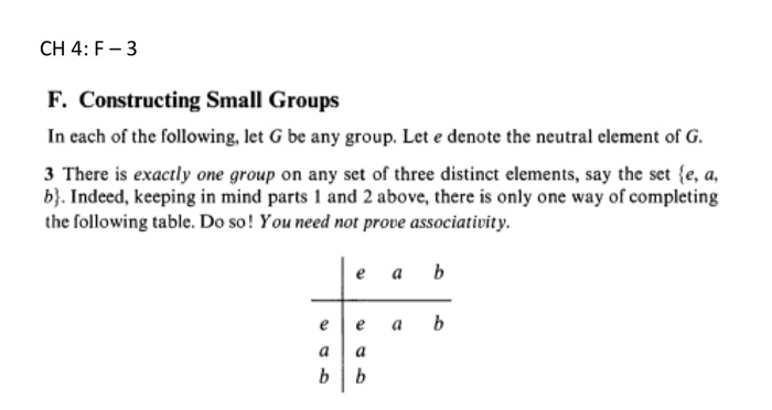 Solved CH 4: F 3 F. Constructing Small Groups In each of the | Chegg.com